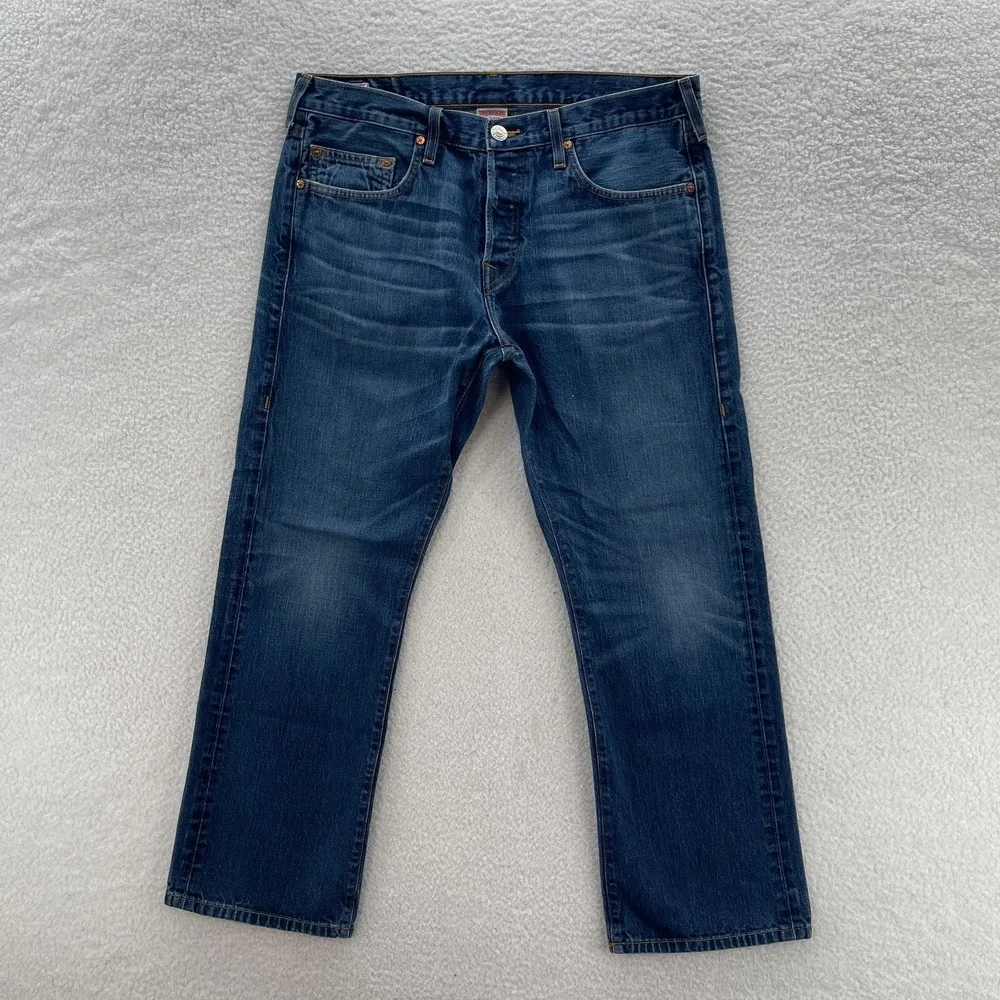 VTG True Religion Bobby Jeans Mens 36 Blue Baggy Dark Wash USA Made Grunge Y2K